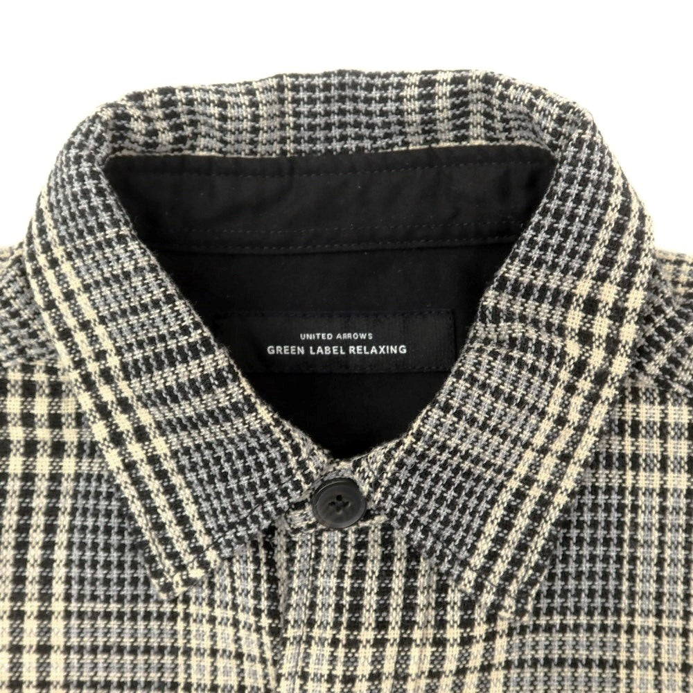 【中古】グリーンレーベルリラクシング green label relaxing ポリエステルウール チェック カジュアルシャツ グレーxベージュ【サイズS】【 状態ランクB 】【 メンズ 】 [EPD]