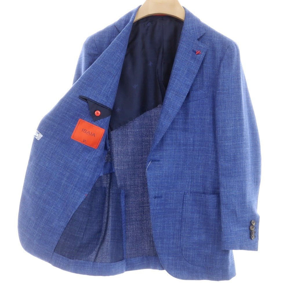 【中古】イザイア ISAIA SAILOR ウールシルクリネン テーラードジャケット ブルー【 44 】【 状態ランクC 】【 メンズ 】