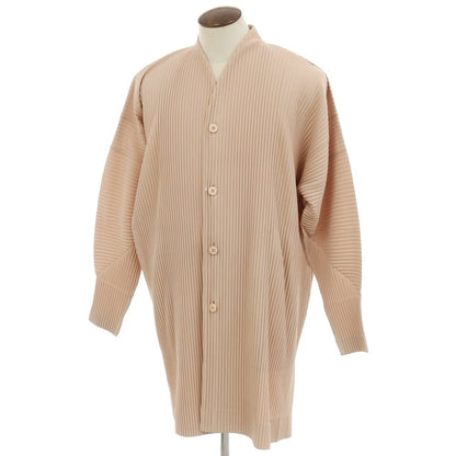 [Used] Homme Plisse Issey Miyake 2025 Spring/Summer Pleated No-collar Long Jacket Pink Beige [No Size (L)] [Condition Rank A] [Men&