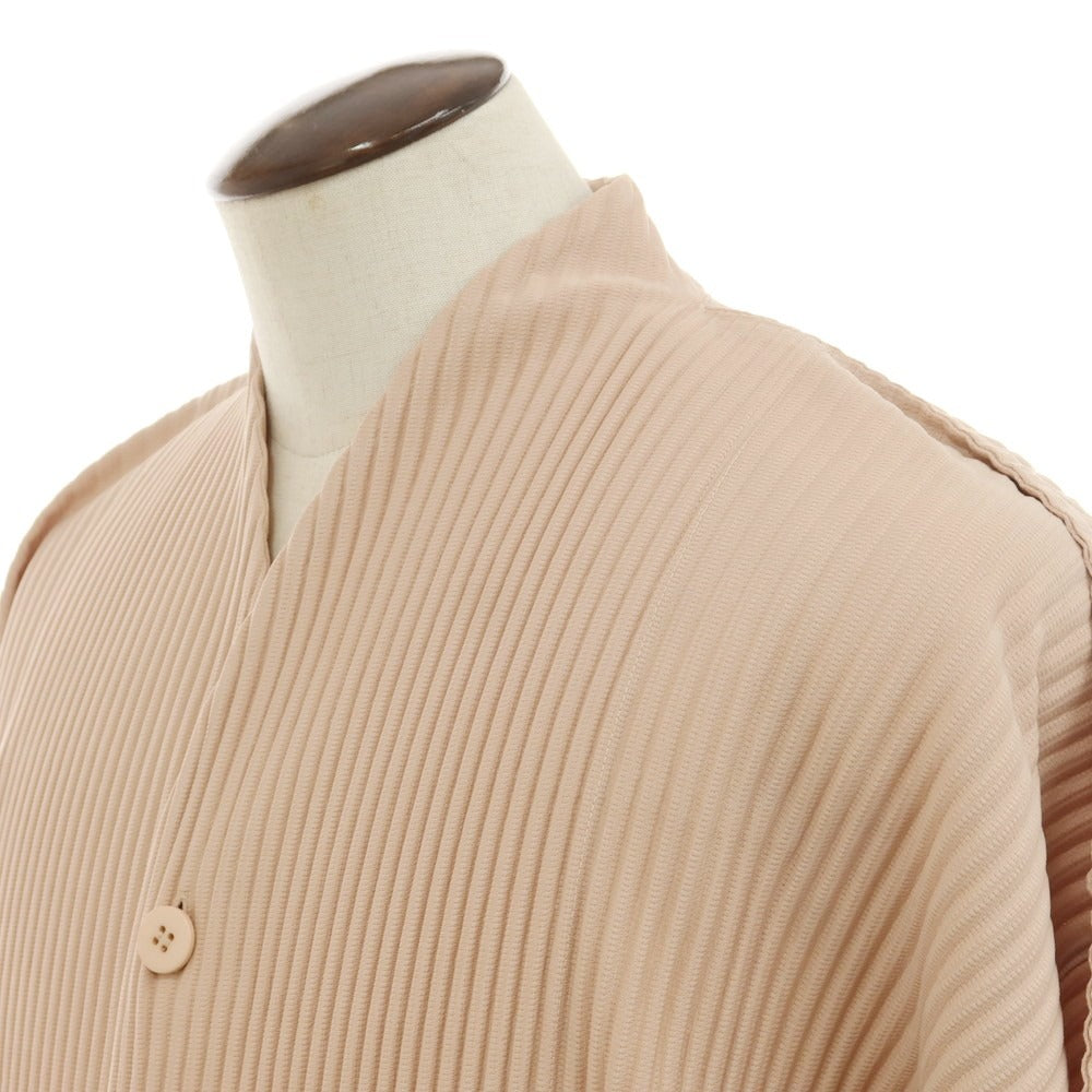 [Used] Homme Plisse Issey Miyake 2025 Spring/Summer Pleated No-collar Long Jacket Pink Beige [No Size (L)] [Condition Rank A] [Men&