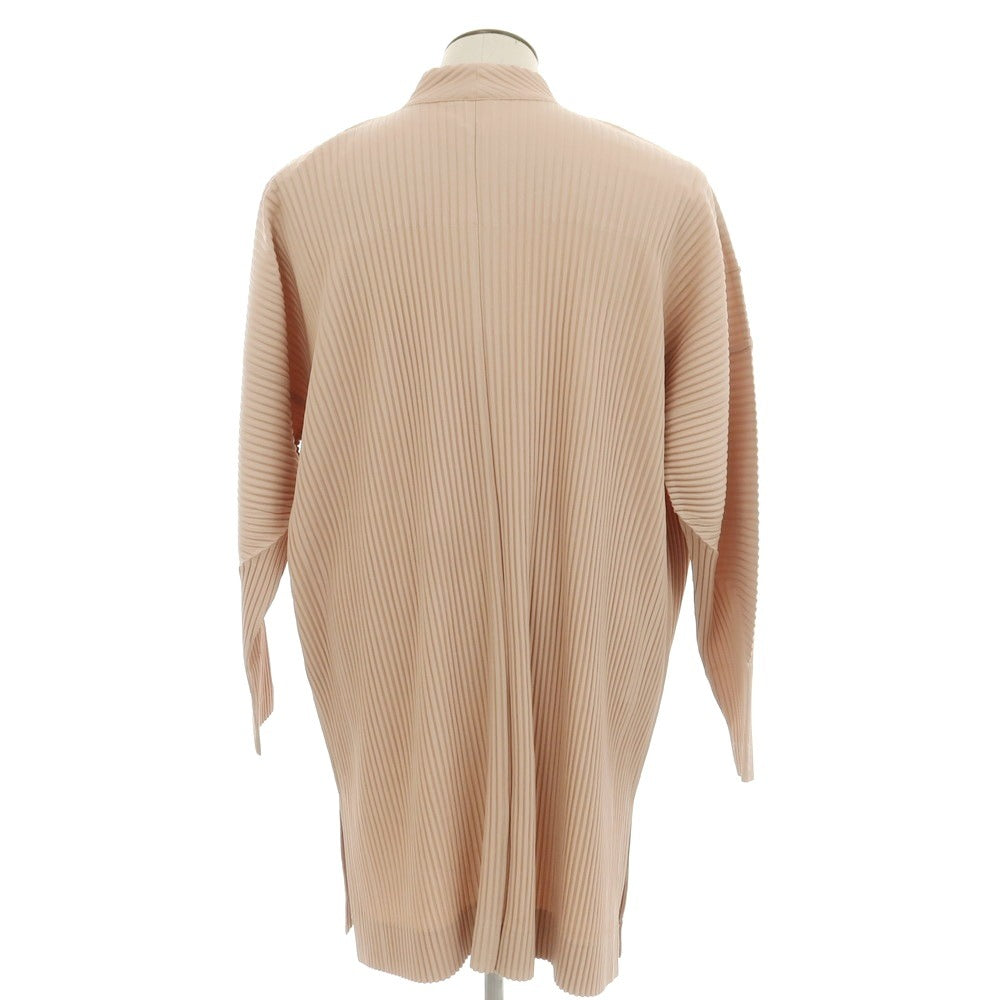 [Used] Homme Plisse Issey Miyake 2025 Spring/Summer Pleated No-collar Long Jacket Pink Beige [No Size (L)] [Condition Rank A] [Men&