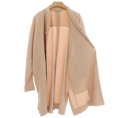 [Used] Homme Plisse Issey Miyake 2025 Spring/Summer Pleated No-collar Long Jacket Pink Beige [No Size (L)] [Condition Rank A] [Men&