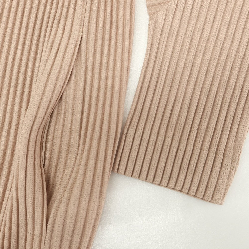 [Used] Homme Plisse Issey Miyake 2025 Spring/Summer Pleated No-collar Long Jacket Pink Beige [No Size (L)] [Condition Rank A] [Men&