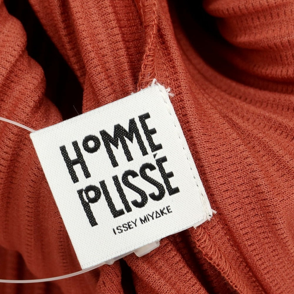 【中古】オム プリッセ イッセイミヤケ HOMME PLISSE ISSEY MIYAKE 2024年秋冬 プリーツ ハイネック 長袖 カットソー テラコッタ【 表記なし（L位） 】【 状態ランクA 】【 メンズ 】