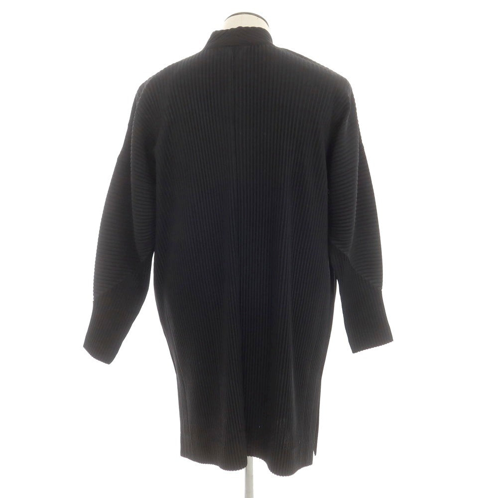 [Used] Homme Plissé Issey Miyake 2025 Spring/Summer Pleated No-collar Long Jacket Black [No size indicated (L)] [Condition Rank A] [Men&