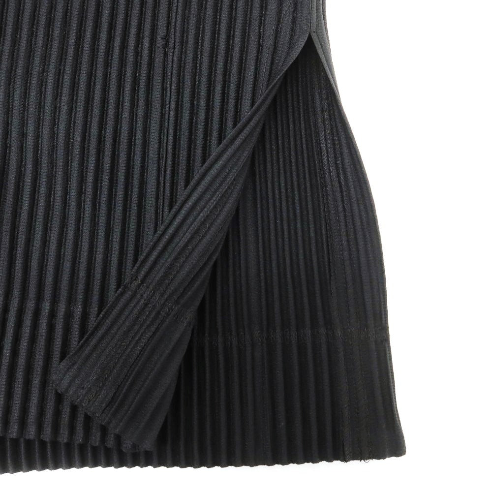 [Used] Homme Plissé Issey Miyake 2025 Spring/Summer Pleated No-collar Long Jacket Black [No size indicated (L)] [Condition Rank A] [Men&