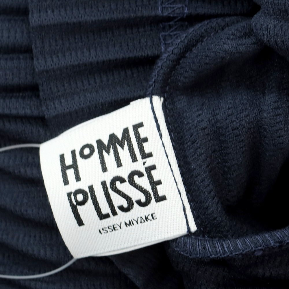 【中古】オム プリッセ イッセイミヤケ HOMME PLISSE ISSEY MIYAKE 2025年春夏 プリーツ クルーネック ノースリーブ カットソー ネイビー【 表記なし（L位） 】【 状態ランクB 】【 メンズ 】