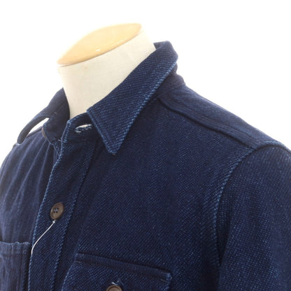 【中古】モモタロウ ジーンズ MOMOTARO JEANS コットン カジュアルシャツ ネイビー【 36 】【 状態ランクB 】【 メンズ 】