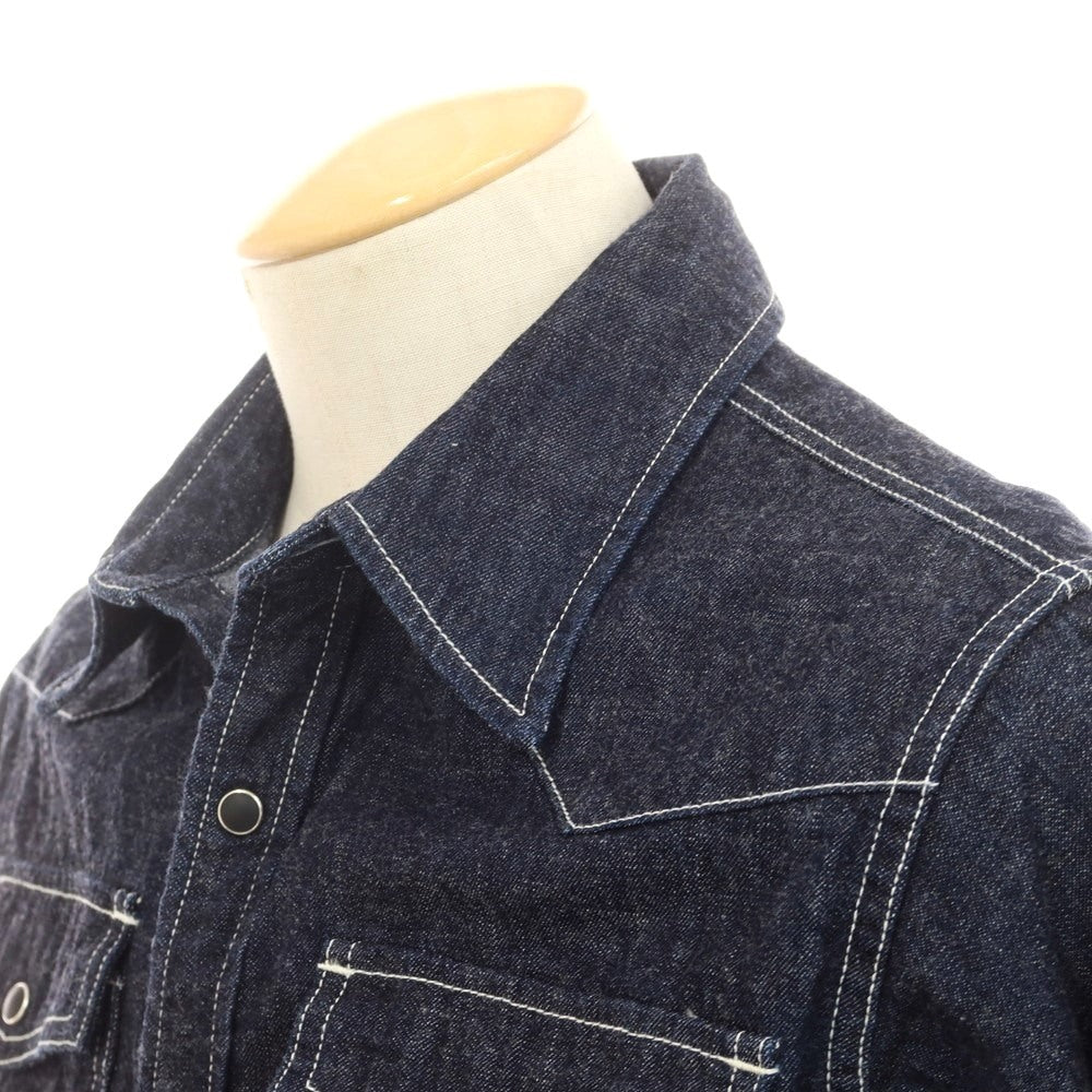 【中古】モモタロウ ジーンズ MOMOTARO JEANS コットン デニム ウェスタンシャツ ネイビー【 S 】【 状態ランクB 】【 メンズ 】