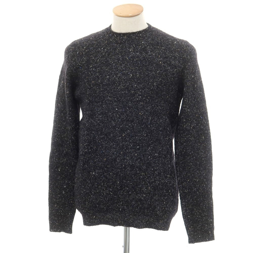 【中古】ロベルトコリーナ ROBERTO COLLINA ストレッチ ウールナイロンシルク クルーネック プルオーバーニット ブラック【 46 】【 状態ランクB 】【 メンズ 】 [EPD]
