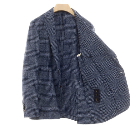 【中古】ラルディーニ LARDINI ウール チェック テーラードジャケット ブルーxネイビー【 52 】【 状態ランクB 】【 メンズ 】