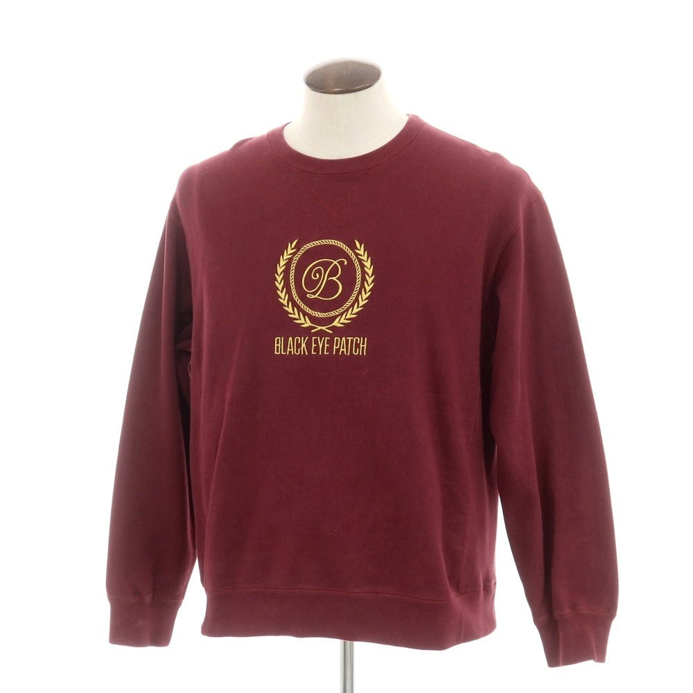 【中古】ブラックアイパッチ BlackEyePatch コットン クルーネック スウェット ボルドー【サイズL】【 状態ランクC 】【 メンズ 】 [EPD]