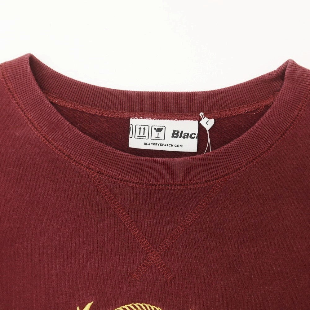 【中古】ブラックアイパッチ BlackEyePatch コットン クルーネック スウェット ボルドー【サイズL】【 状態ランクC 】【 メンズ 】 [EPD]