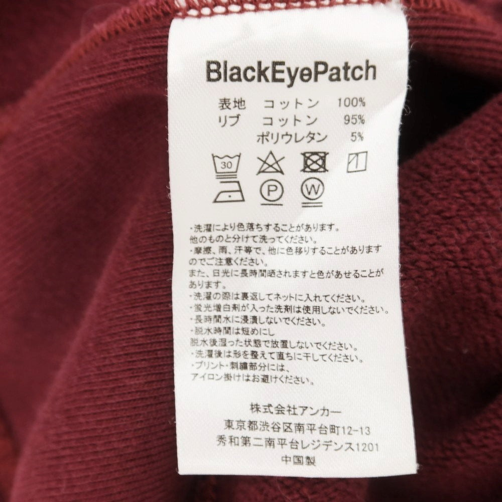 【中古】ブラックアイパッチ BlackEyePatch コットン クルーネック スウェット ボルドー【サイズL】【 状態ランクC 】【 メンズ 】 [EPD]