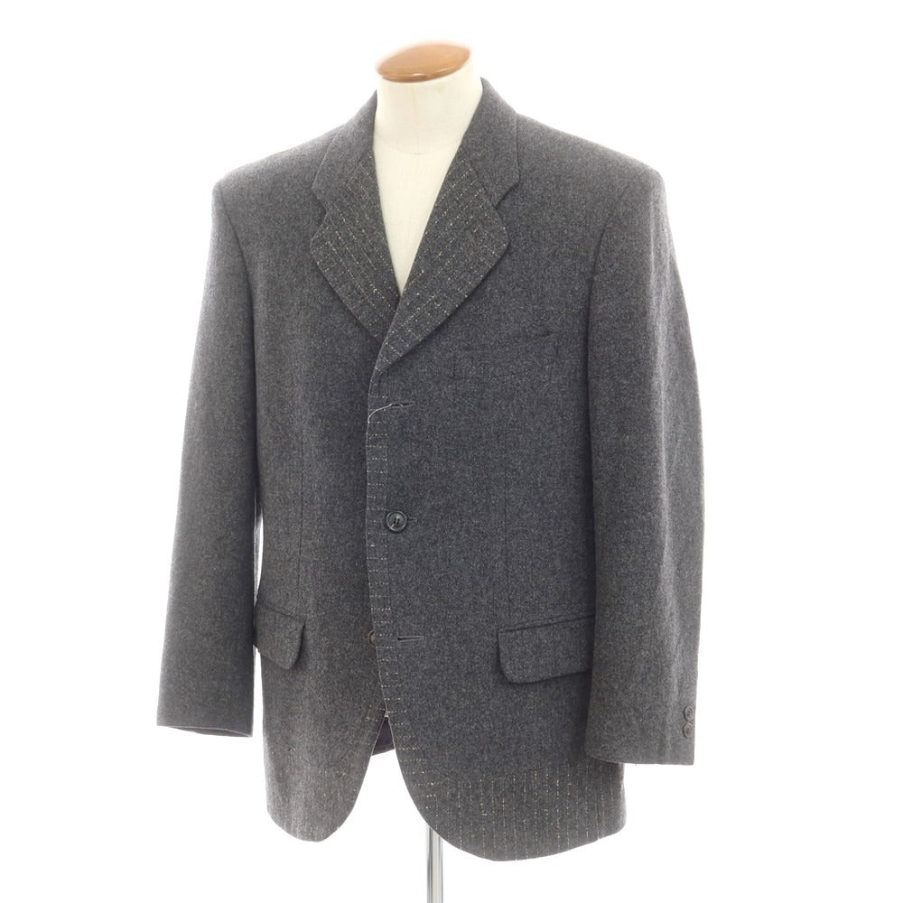 【中古】イッセイミヤケ メン ISSEY MIYAKE MEN ウールレーヨン テーラードジャケット ダークグレー【 M 】【 状態ランクB 】【 メンズ 】