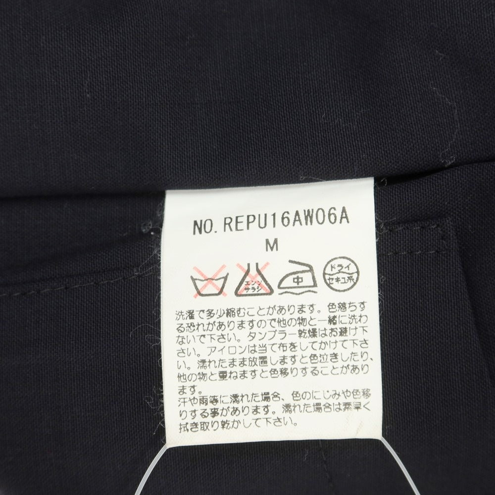 【中古】リパーパス RE-PURPOSE ウール 中綿 ストライプ ノーカラーコート グレー【サイズM】【 状態ランクB 】【 メンズ 】 [EPD]