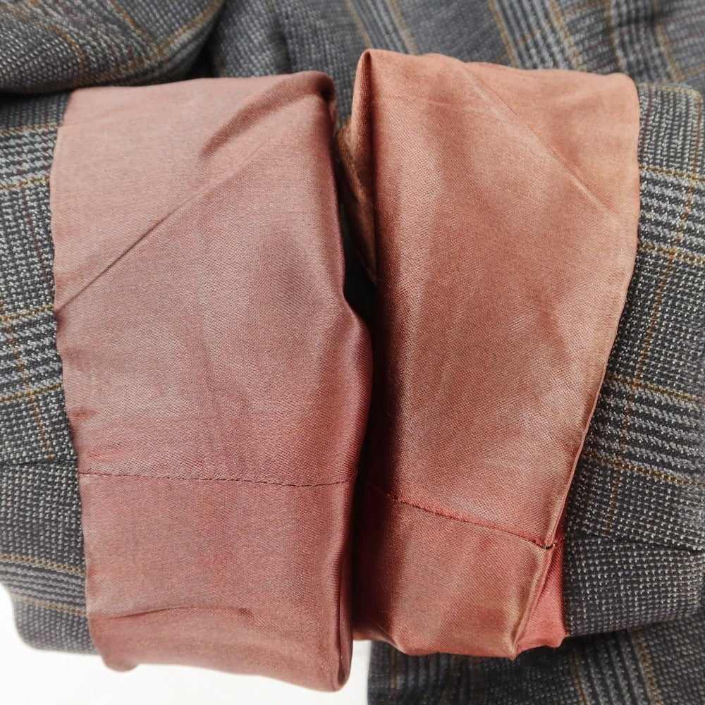【中古】イヴサンローラン YVES SAINT LAURENT ウール チェック テーラードジャケット ダークグレー【サイズ表記なし（M位）】【 状態ランクD 】【 メンズ 】 [EPD]
