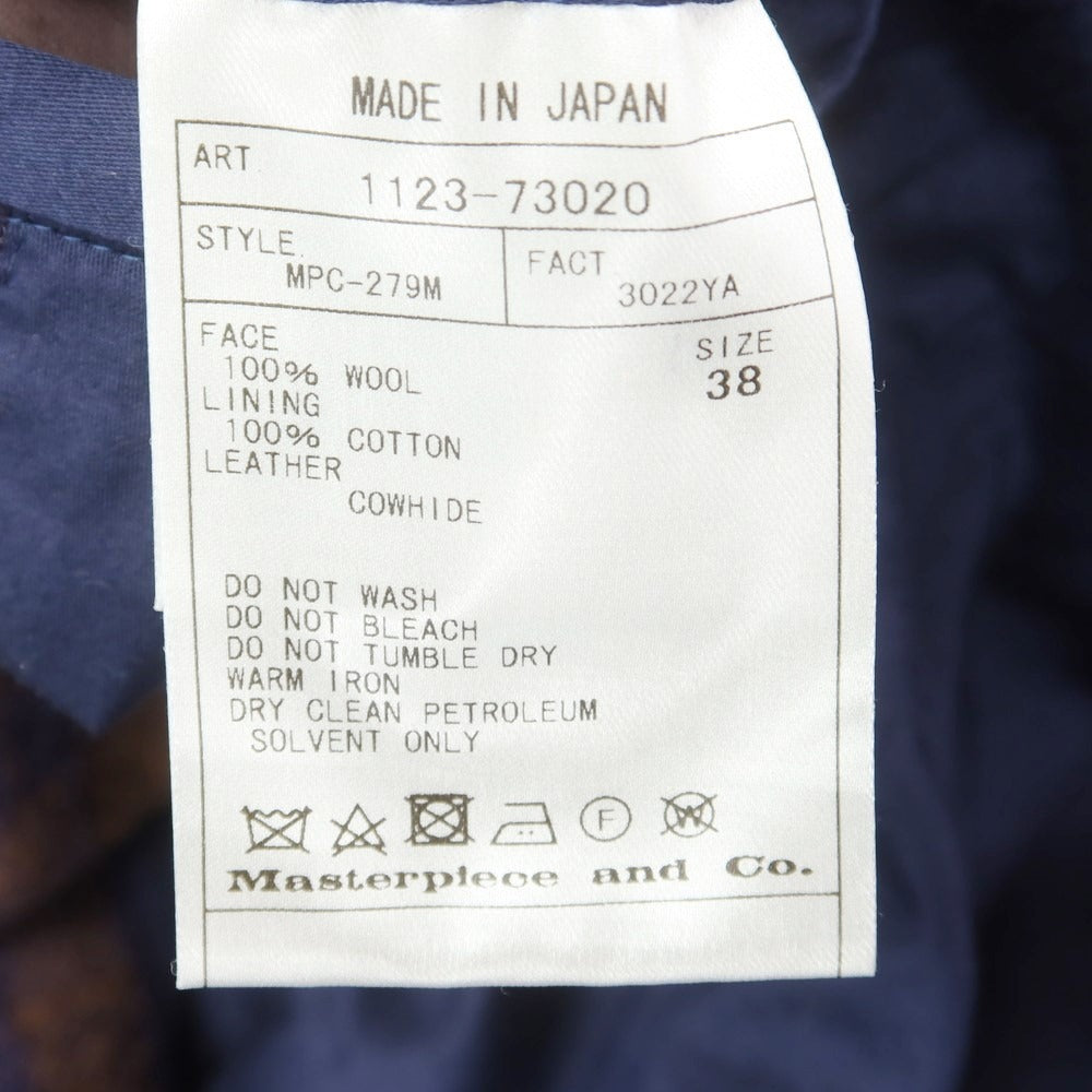 【中古】サイ Scye ウール チェック ダブルブレストコート ブラウンxネイビー【サイズ38】【 状態ランクB 】【 メンズ 】 [EPD]