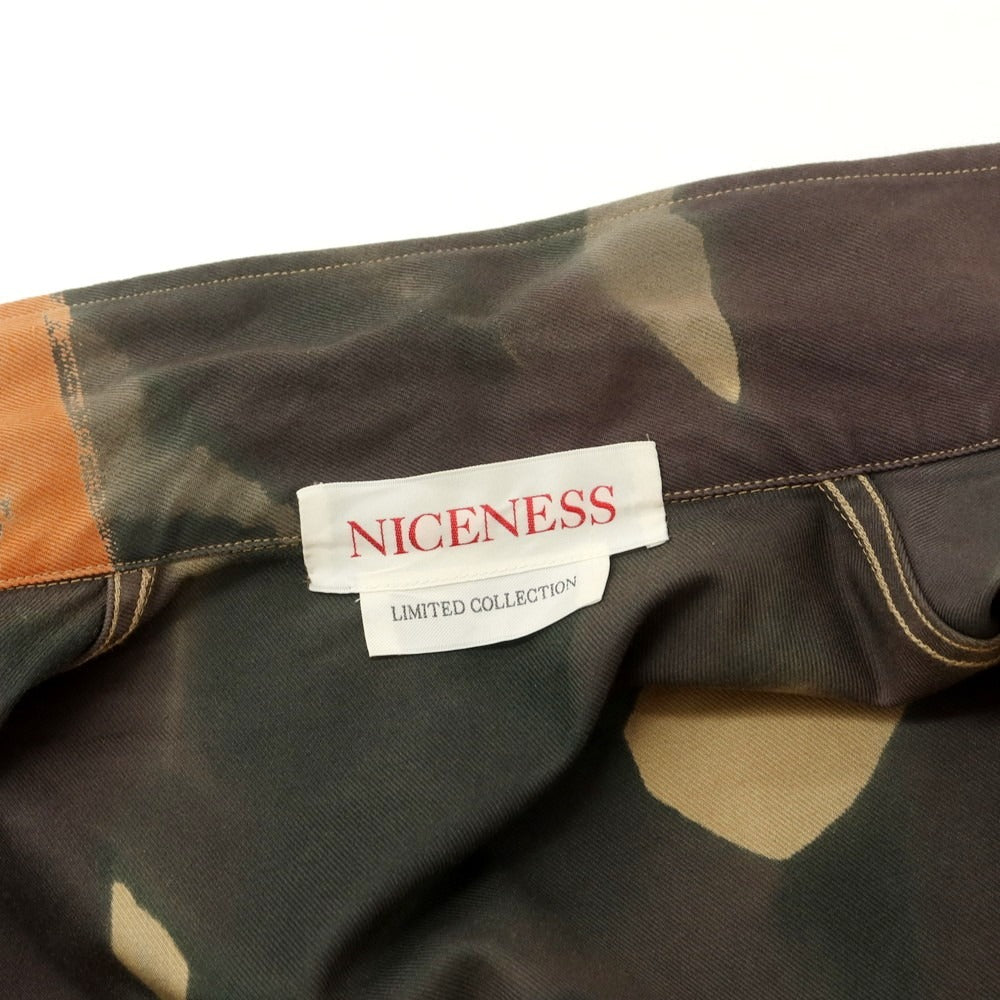 【中古】ナイスネス NICENESS コットン カモフラージュ柄 ワークジャケット ダークグレーxオレンジ【 L 】【 状態ランクC 】【 メンズ 】