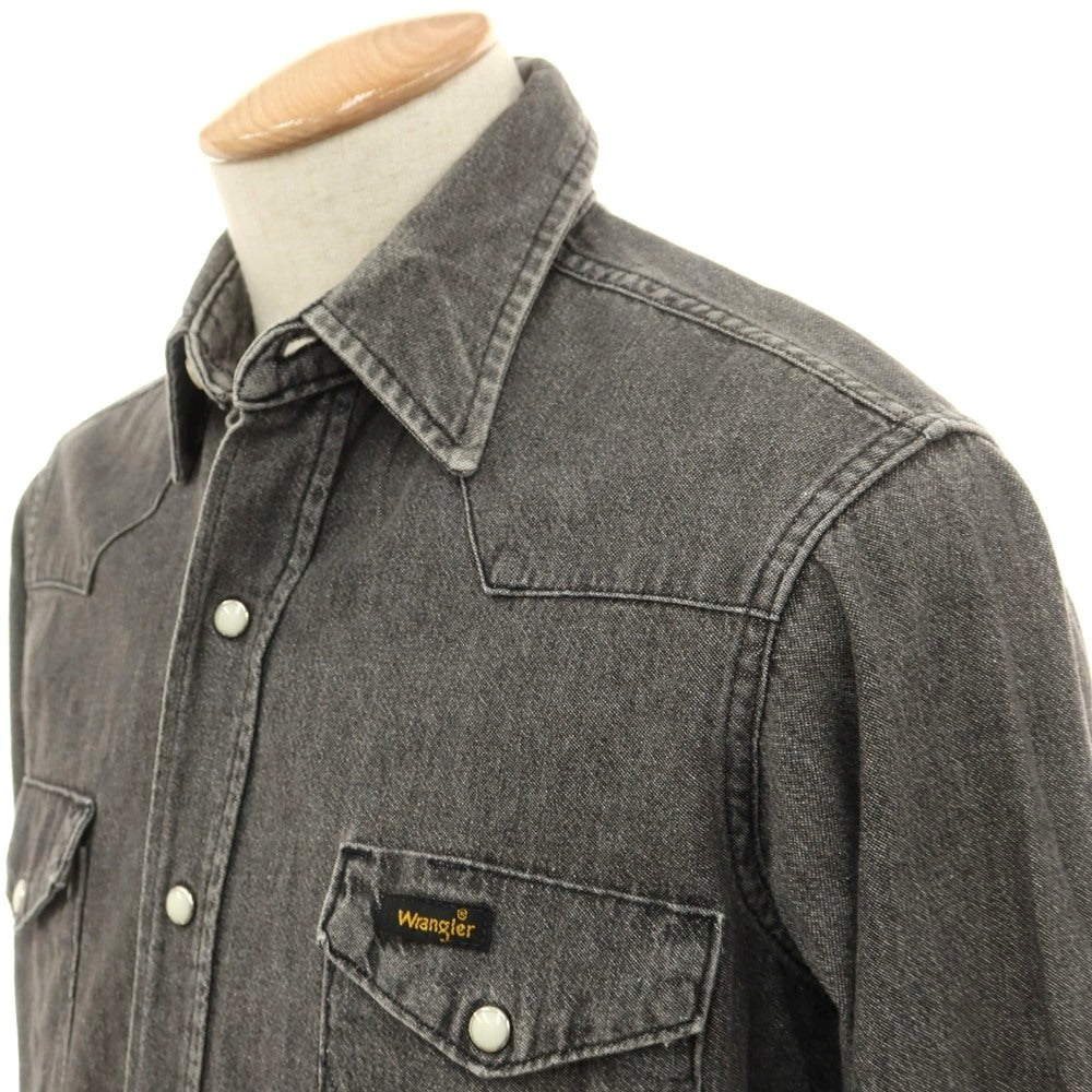 【中古】ラングラー Wrangler コットン デニム ウエスタンシャツ カジュアルシャツ グレー【 15-33 】【 状態ランクC 】【 メンズ 】