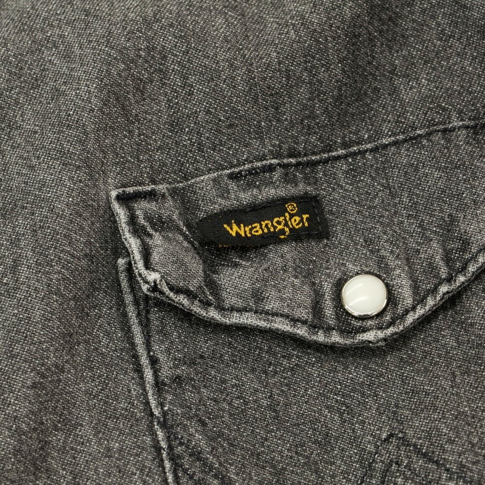 【中古】ラングラー Wrangler コットン デニム ウエスタンシャツ カジュアルシャツ グレー【 15-33 】【 状態ランクC 】【 メンズ 】