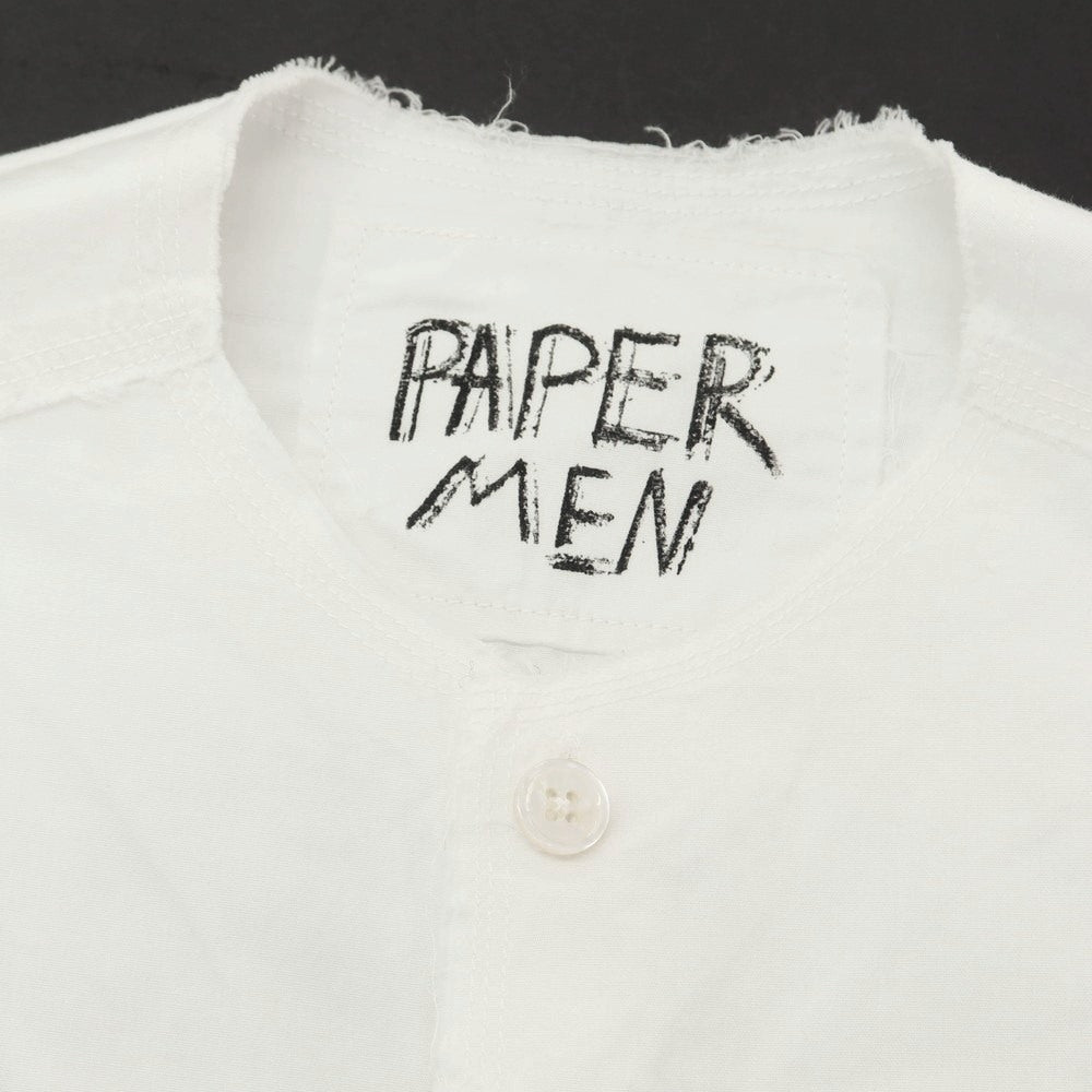 【中古】ペーパーメン PAPERMEN コットン系 ノーカラー カジュアルシャツ ホワイト【 表記なし 】【 状態ランクB 】【 メンズ 】