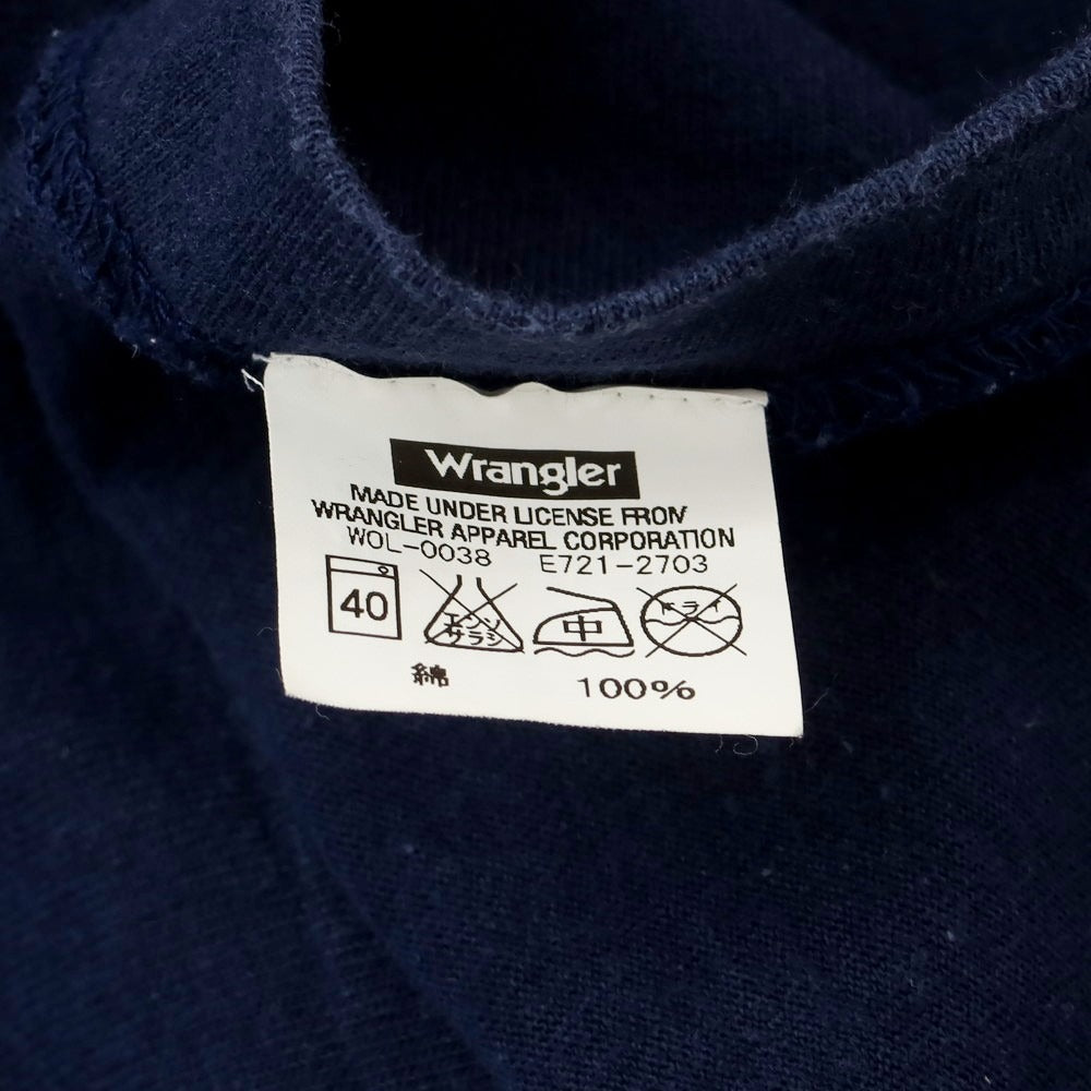 【中古】ラングラー Wrangler コットン クルーネック 半袖Ｔシャツ ネイビー【 表記なし（L位） 】【 状態ランクC 】【 メンズ 】