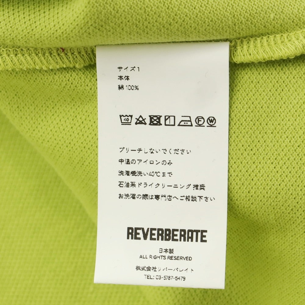 【中古】【未使用】リバーバレイト REVERBERATE ZIP LONG SLEEVE POLO コットン 鹿の子 ハーフジップ 長袖ポロシャツ ライトグリーンxライトブルー【 1 】【 状態ランクS 】【 メンズ 】