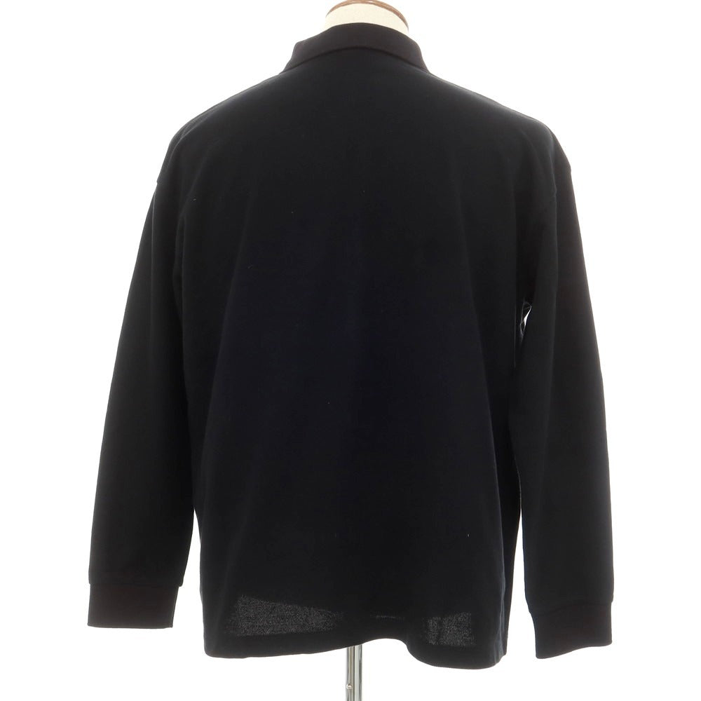 【中古】リバーバレイト REVERBERATE ZIP LONG SLEEVE POLO コットン 鹿の子 ハーフジップ 長袖ポロシャツ ブラック【 2 】【 状態ランクA 】【 メンズ 】