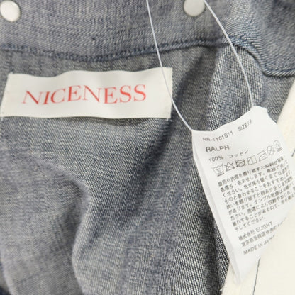 【中古】ナイスネス NICENESS コットン デニム エプロン オーバーオール ネイビー【 表記なし(S位) 】【 状態ランクB 】【 メンズ 】