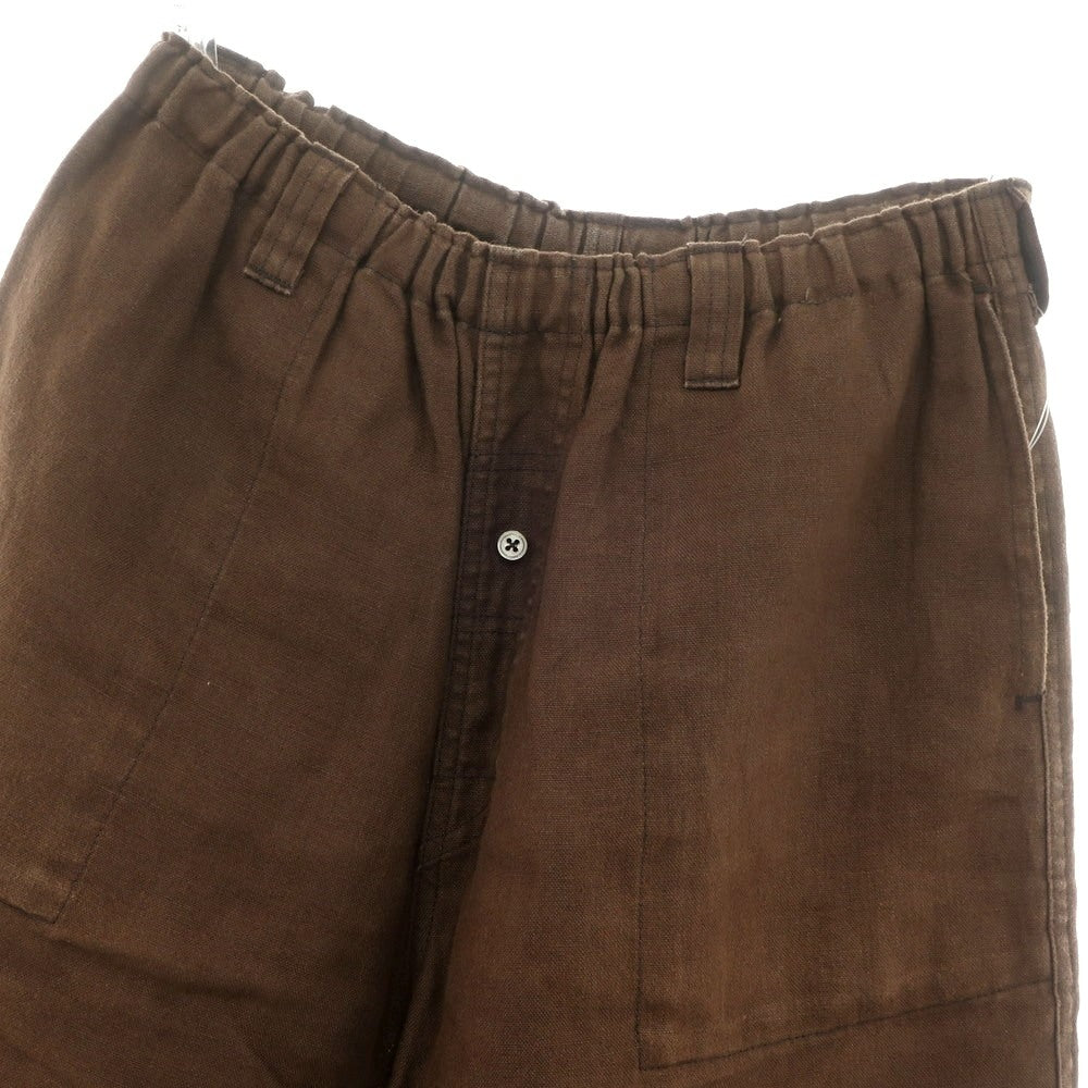 【中古】ウィローパンツ WILLOW PANTS リネン系 ショートパンツ ブラウン【 表記なし(M位) 】【 状態ランクC 】【 メンズ 】