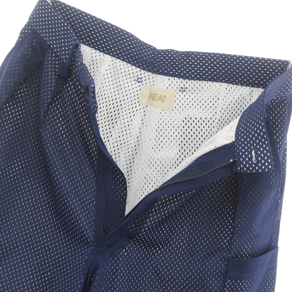 【中古】ニート NEAT ポリエステル メッシュ ショートパンツ ネイビーxホワイト【 M 】【 状態ランクA 】【 メンズ 】