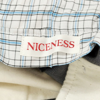 【中古】ナイスネス NICENESS ウールモヘヤ ワイド スラックスパンツ ライトネイビー【 M 】【 状態ランクB 】【 メンズ 】