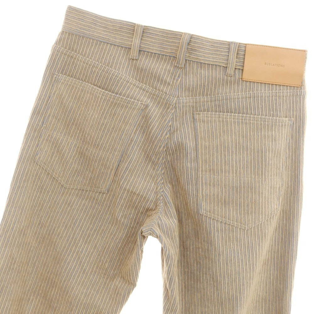 【中古】サブレーションズ SUBLATIONS ポリエステル コットン コーデュロイパンツ ベージュxブルー【サイズ2】【 状態ランクA 】【 メンズ 】 [EPD]