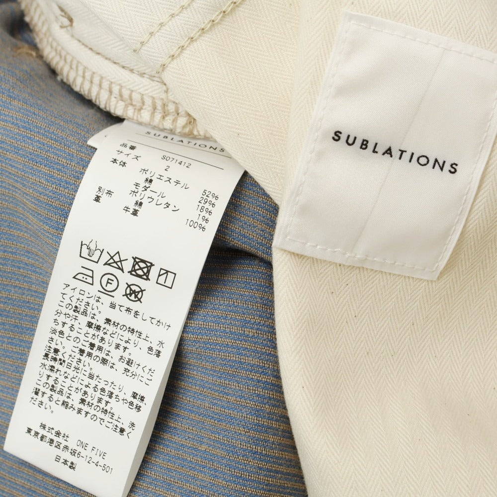 【中古】サブレーションズ SUBLATIONS ポリエステル コットン コーデュロイパンツ ベージュxブルー【サイズ2】【 状態ランクA 】【 メンズ 】 [EPD]