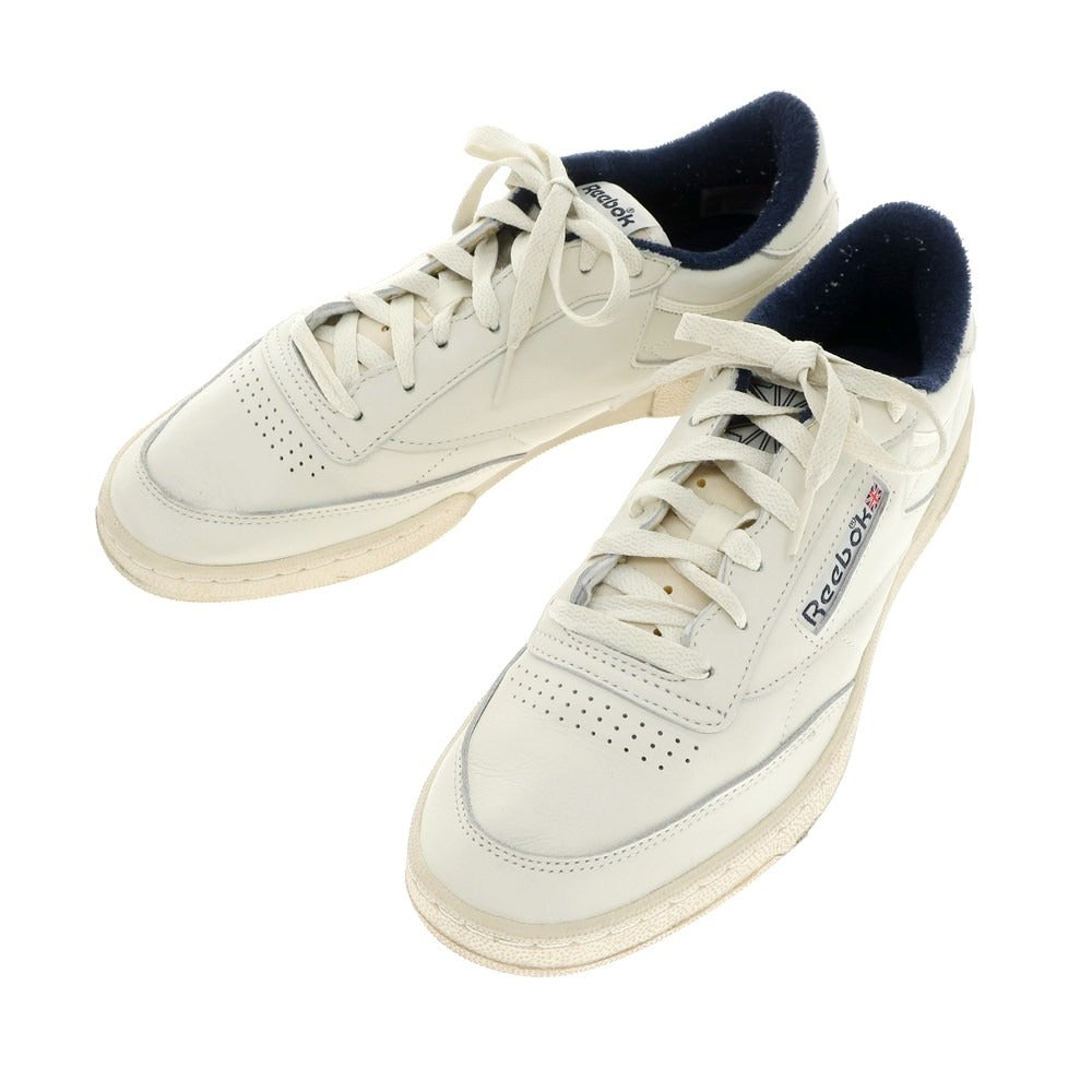 【中古】リーボック Reebok CLUB C レザー スニーカー アイボリーxネイビー【 US 9 1/2 】【 状態ランクB 】【 メンズ 】