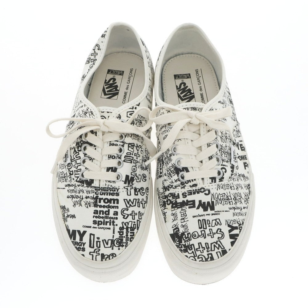 【中古】コムデギャルソン COMME des GARCONS × VAULT VANS オーセンティック キャンバス スニーカー ホワイトxブラック【 27cm 】【 状態ランクC 】【 メンズ 】