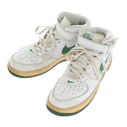 【中古】ナイキ NIKE AIR FORCE 1 MID スニーカー ホワイトxグリーン【 27.5cm 】【 状態ランクC 】【 メンズ 】