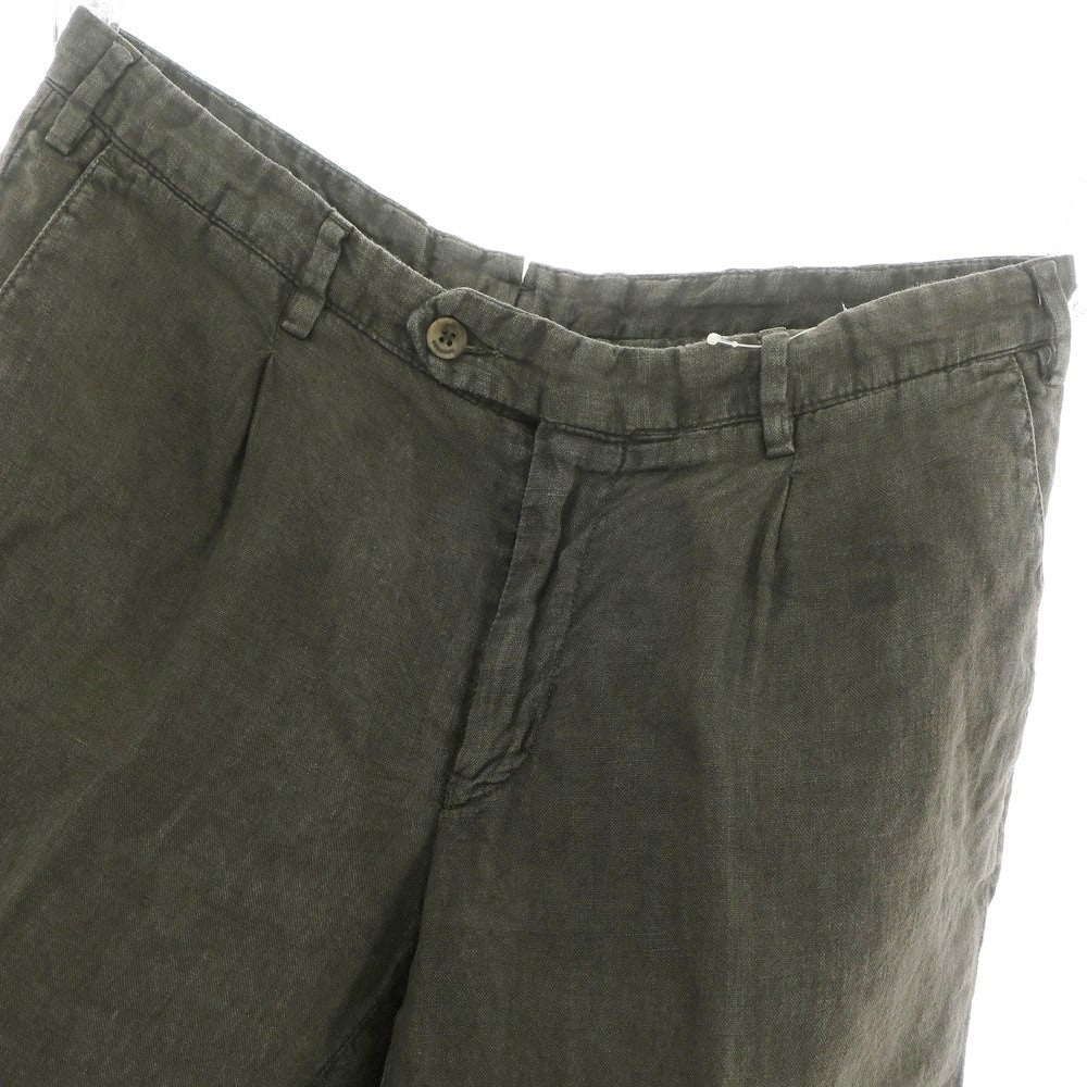 【中古】ジェルマーノ GERMANO リネン ショートパンツ ダークオリーブ【 46 】【 状態ランクB 】【 メンズ 】