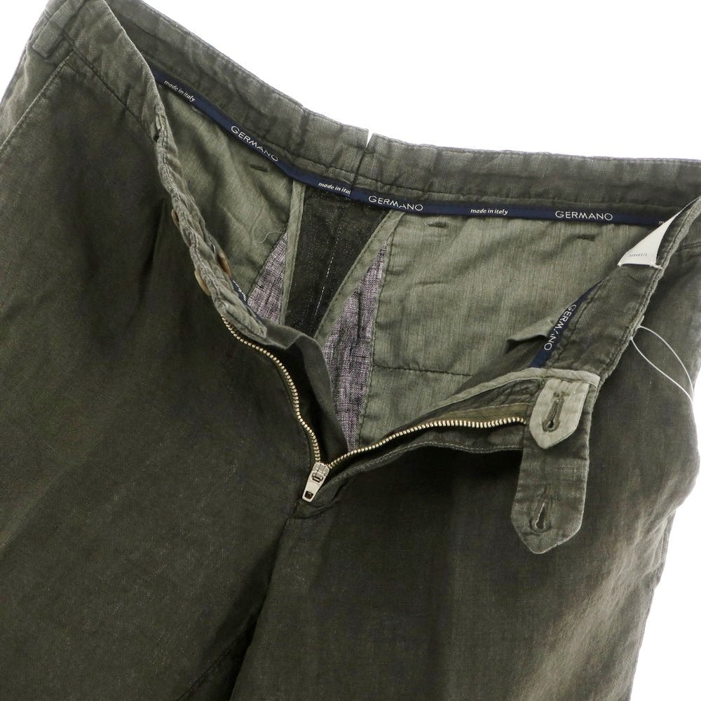 【中古】ジェルマーノ GERMANO リネン ショートパンツ ダークオリーブ【 46 】【 状態ランクB 】【 メンズ 】