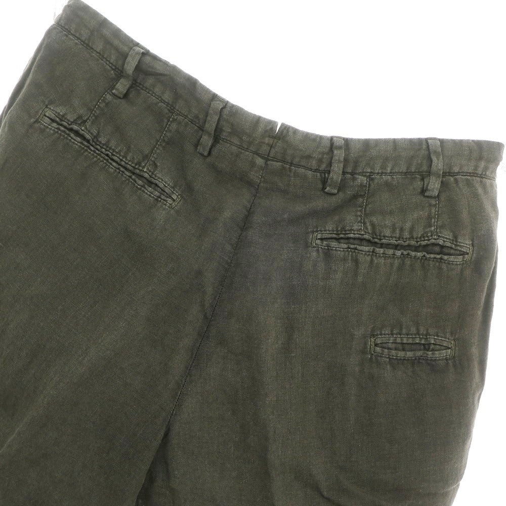 【中古】ジェルマーノ GERMANO リネン ショートパンツ ダークオリーブ【 46 】【 状態ランクB 】【 メンズ 】