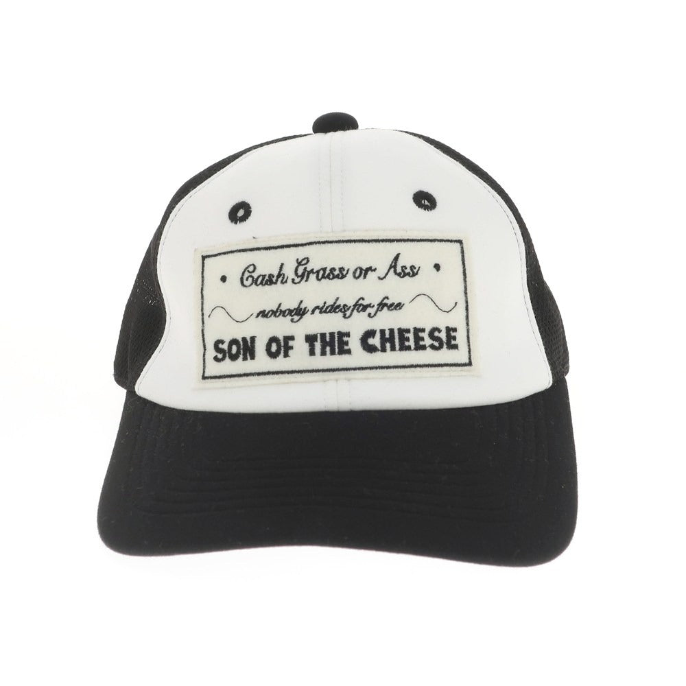 【中古】サノバチーズ SON OF THE CHEESE ワッペン メッシュ キャップ ブラックxホワイト【 状態ランクC 】【 メンズ 】