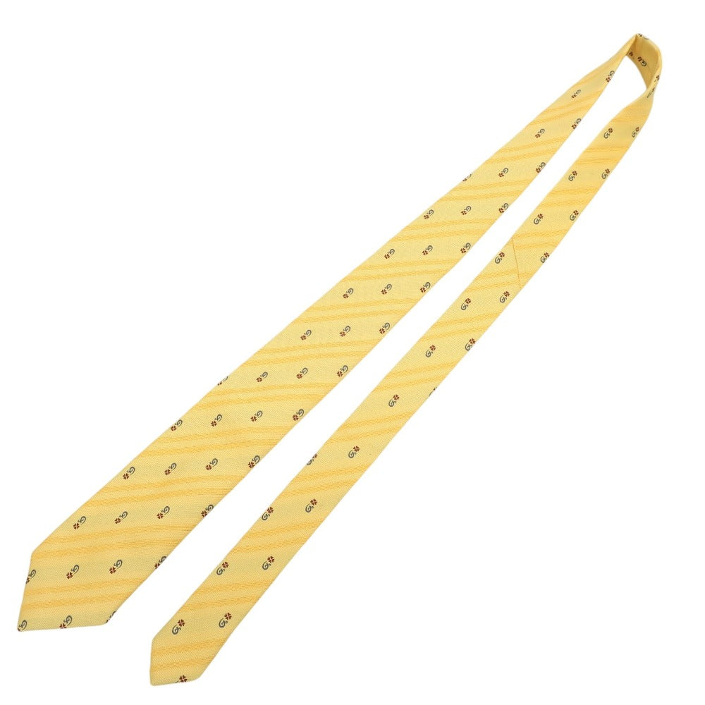 【中古】タイユアタイ TIE YOUR TIE 三つ折り シルク 小紋柄ネクタイ イエロー【 状態ランクB 】【 メンズ 】