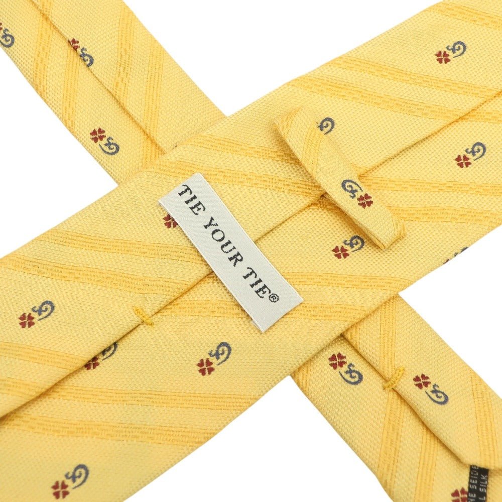 【中古】タイユアタイ TIE YOUR TIE 三つ折り シルク 小紋柄ネクタイ イエロー【 状態ランクB 】【 メンズ 】