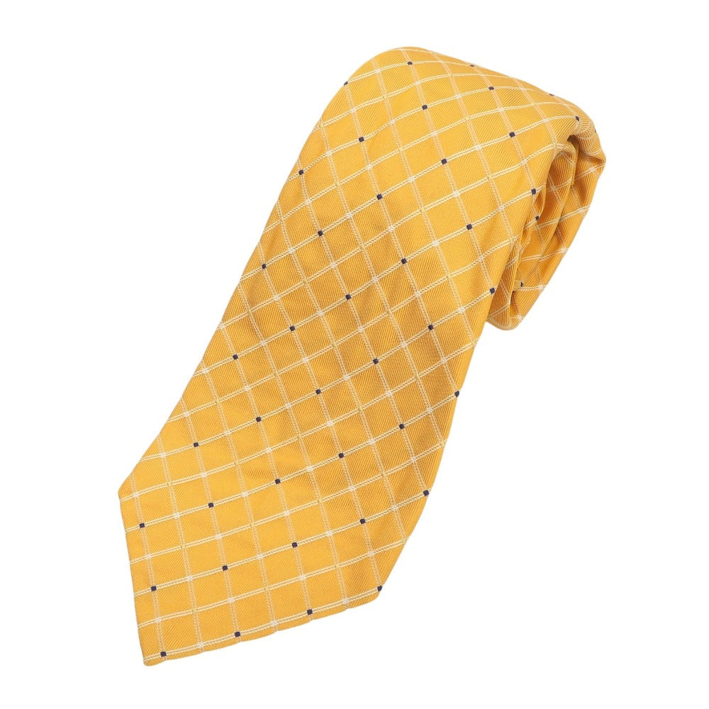 [Used] PAUL STUART Quattro Pieghe Silk Checkered Tie Orange [Condition Rank C] [Men&