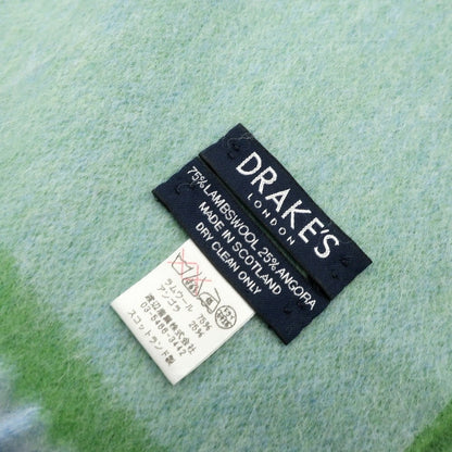 【中古】ドレイクス DRAKES ダブルフェイス ウールアンゴラ マフラー グリーンxライトブルー【 状態ランクB 】【 ユニセックス 】