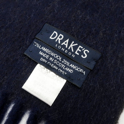 【中古】ドレイクス DRAKES ダブルフェイス ウールアンゴラ マフラー ネイビーxチャコールグレー【 状態ランクB 】【 ユニセックス 】