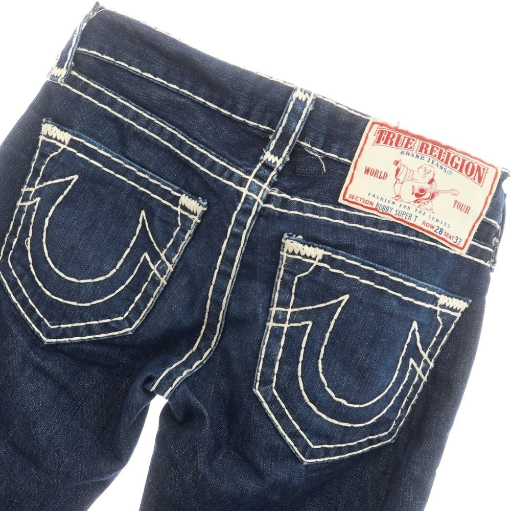 【中古】トゥルーレリジョン TRUE RELIGION BOBBY SUPER T コットン ジーンズ デニムパンツ ネイビー【 28 】【 状態ランクC 】【 メンズ 】