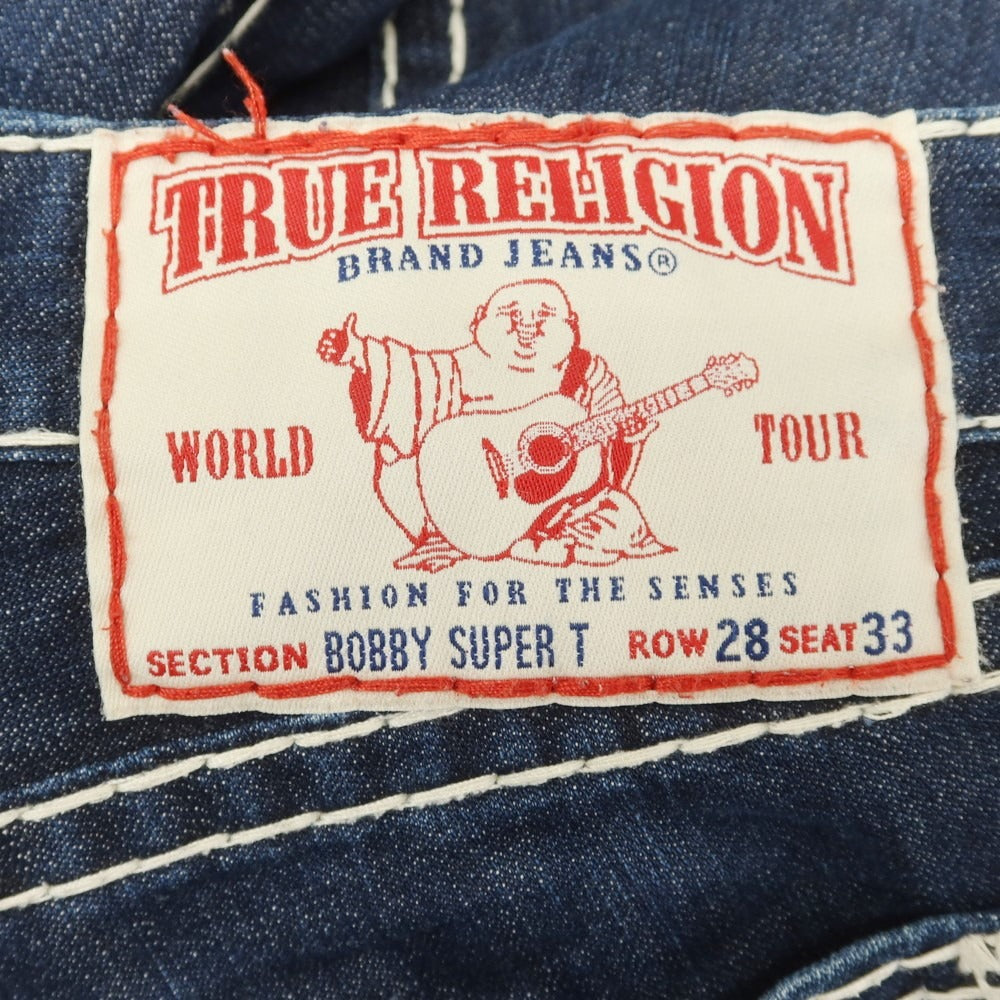 【中古】トゥルーレリジョン TRUE RELIGION BOBBY SUPER T コットン ジーンズ デニムパンツ ネイビー【 28 】【 状態ランクC 】【 メンズ 】