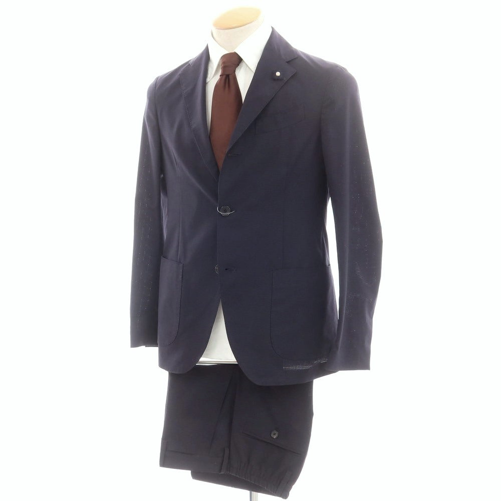 【中古】ラルディーニ LARDINI easywear ポリエステル 3つボタンスーツ ネイビー【 44 】【 状態ランクB 】【 メンズ 】